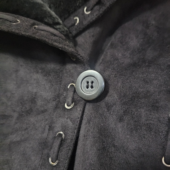 NWT Dennis Basso Patchwork Faux Suede Shearling Faux Fur Coat - Picture 6 of 12